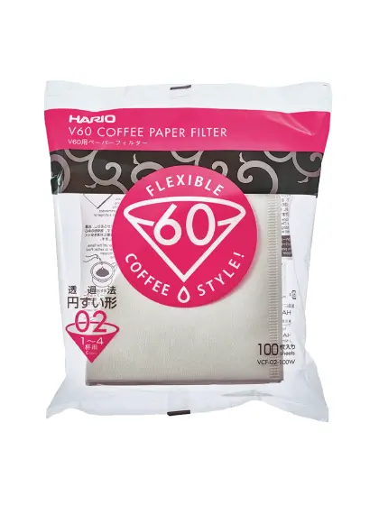Hario V60 Filtro Papel 02 Blanqueado JAPÓN (100uds) - Bolsa